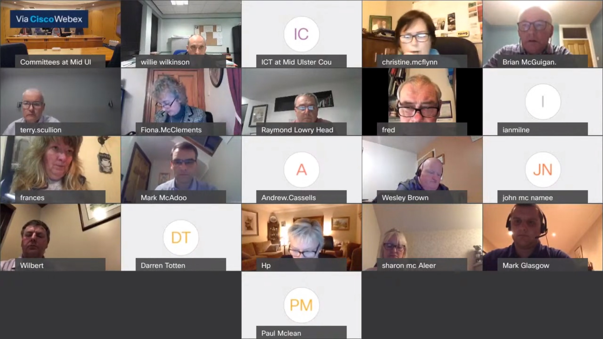 Bumped out of virtual meeting as Zoom trials discussed