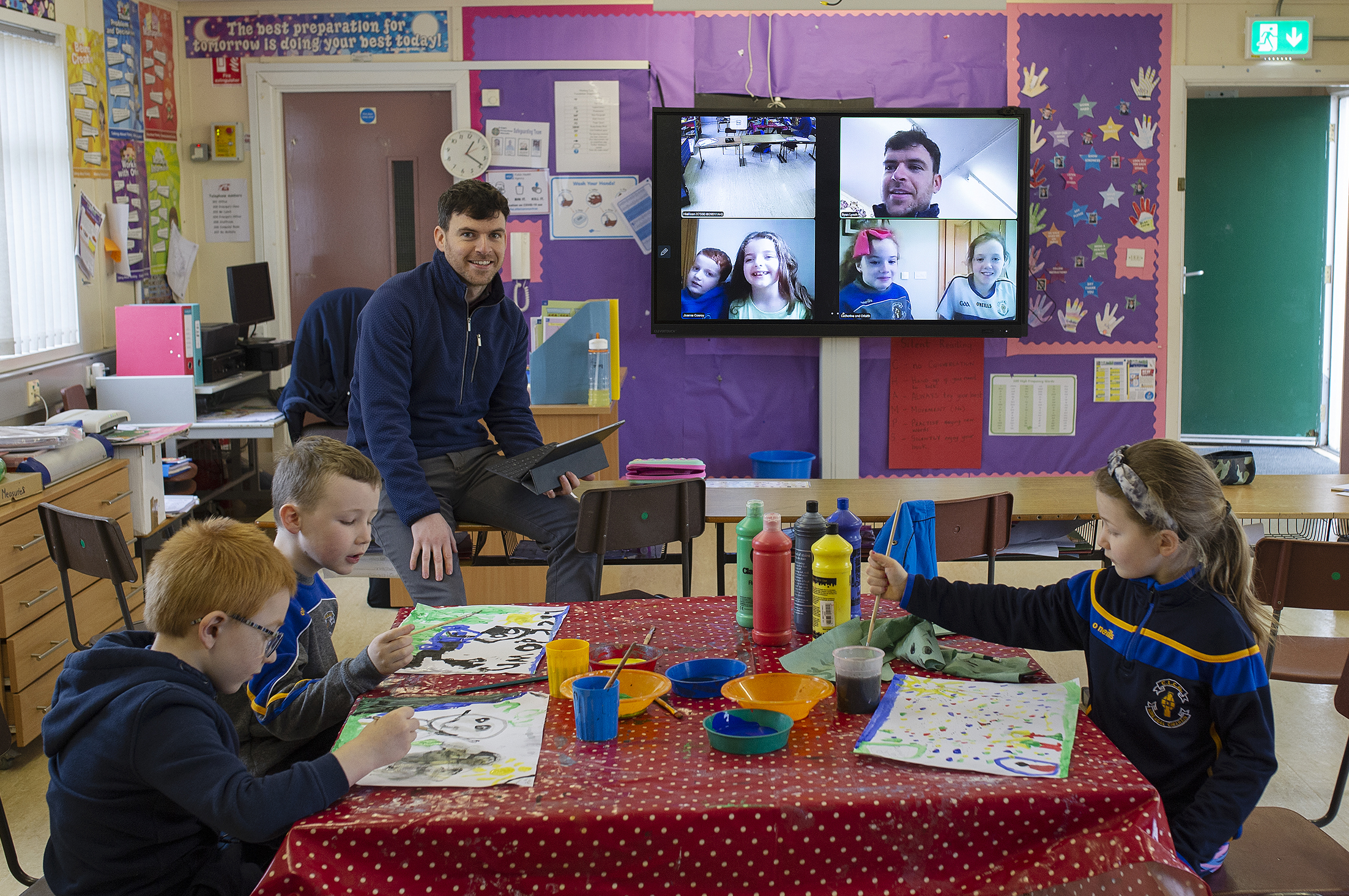 Big smiles as children are reunited with friends