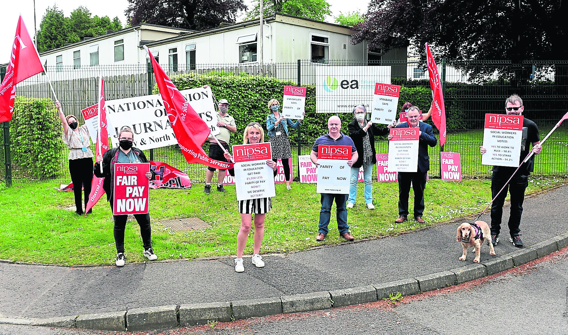 Education welfare officers strike for pay parity