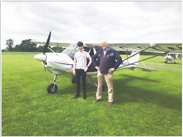 Nathan on cloud nine after completing first solo flight