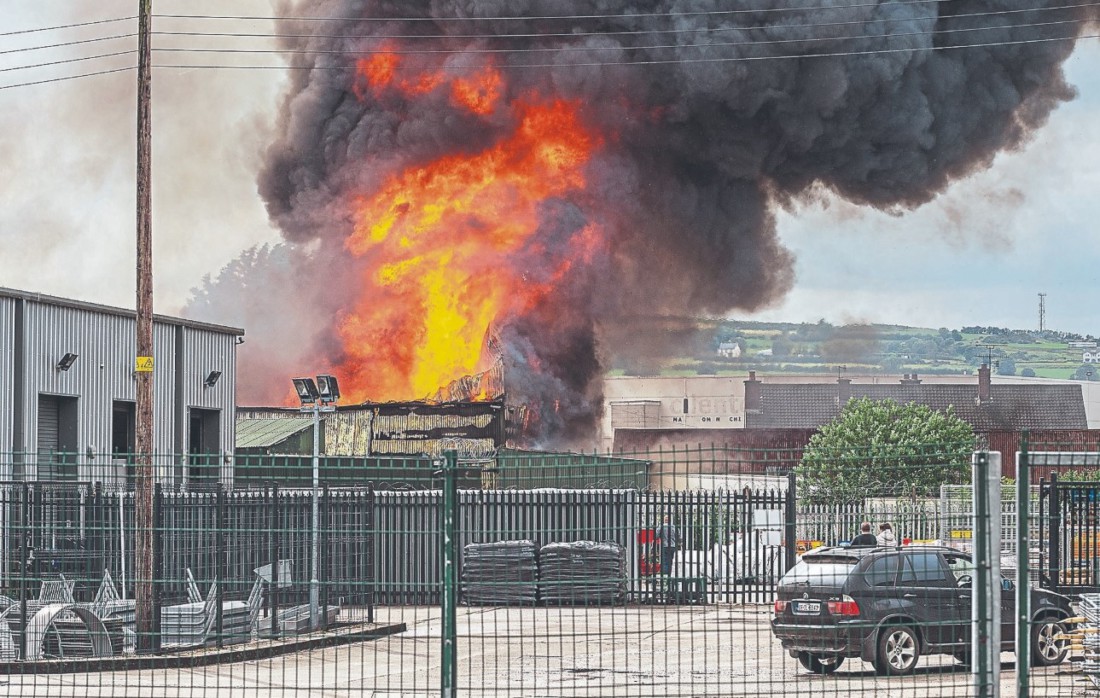 Strabane business up in flames after lightning strike