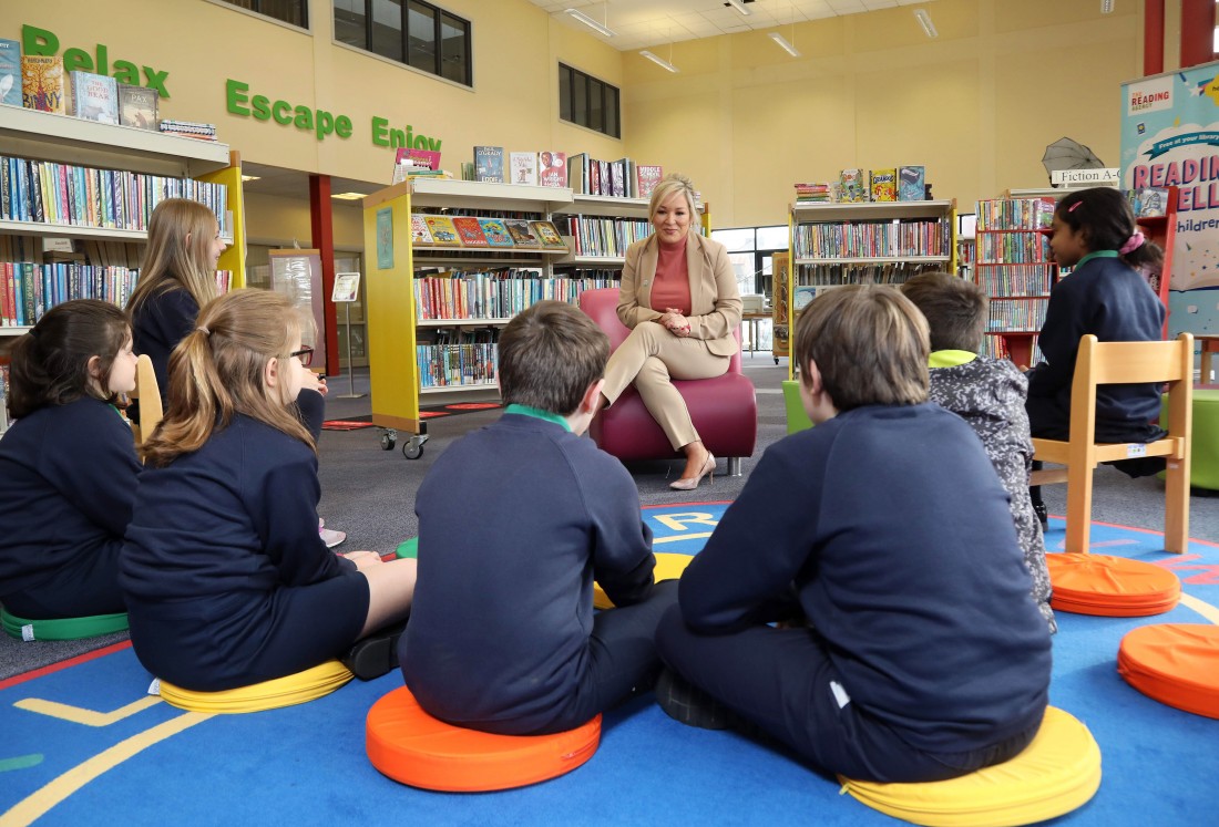 Michelle O’Neil pays a visit to Cookstown Library