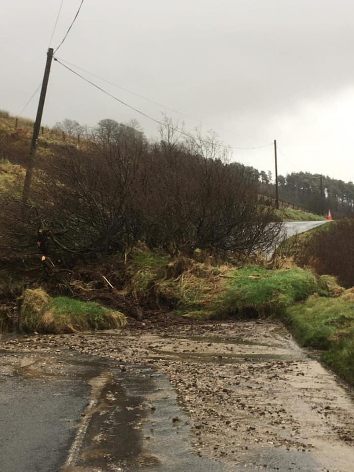 Heavy rain causes landslide in the Glenelly valley