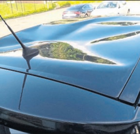 Substantial damage caused to car after vandals ‘bounce’ on its roof