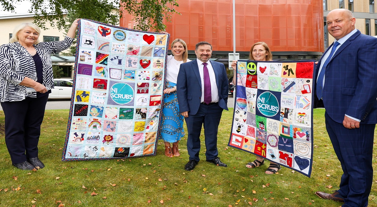 Hospital receives momento of group’s sewing efforts for NHS