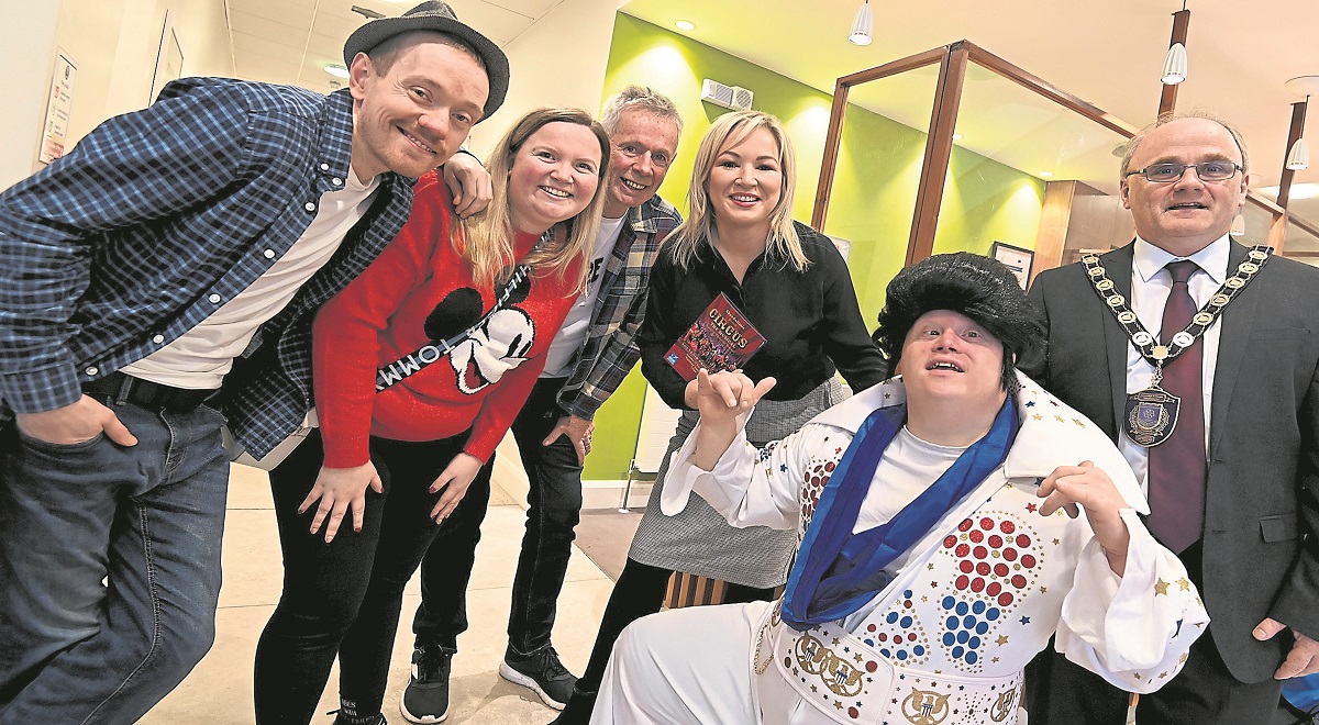Omagh theatre group enjoys tea with Michelle