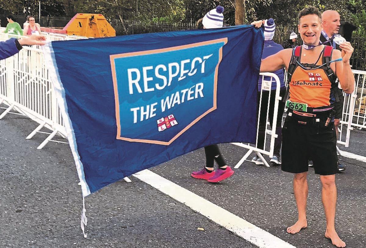 Marathon Man Chris does barefoot Dublin run for Erne RNLI station