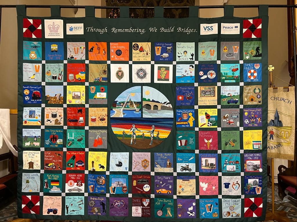 Memorial quilt represents innocent victims of the Troubles