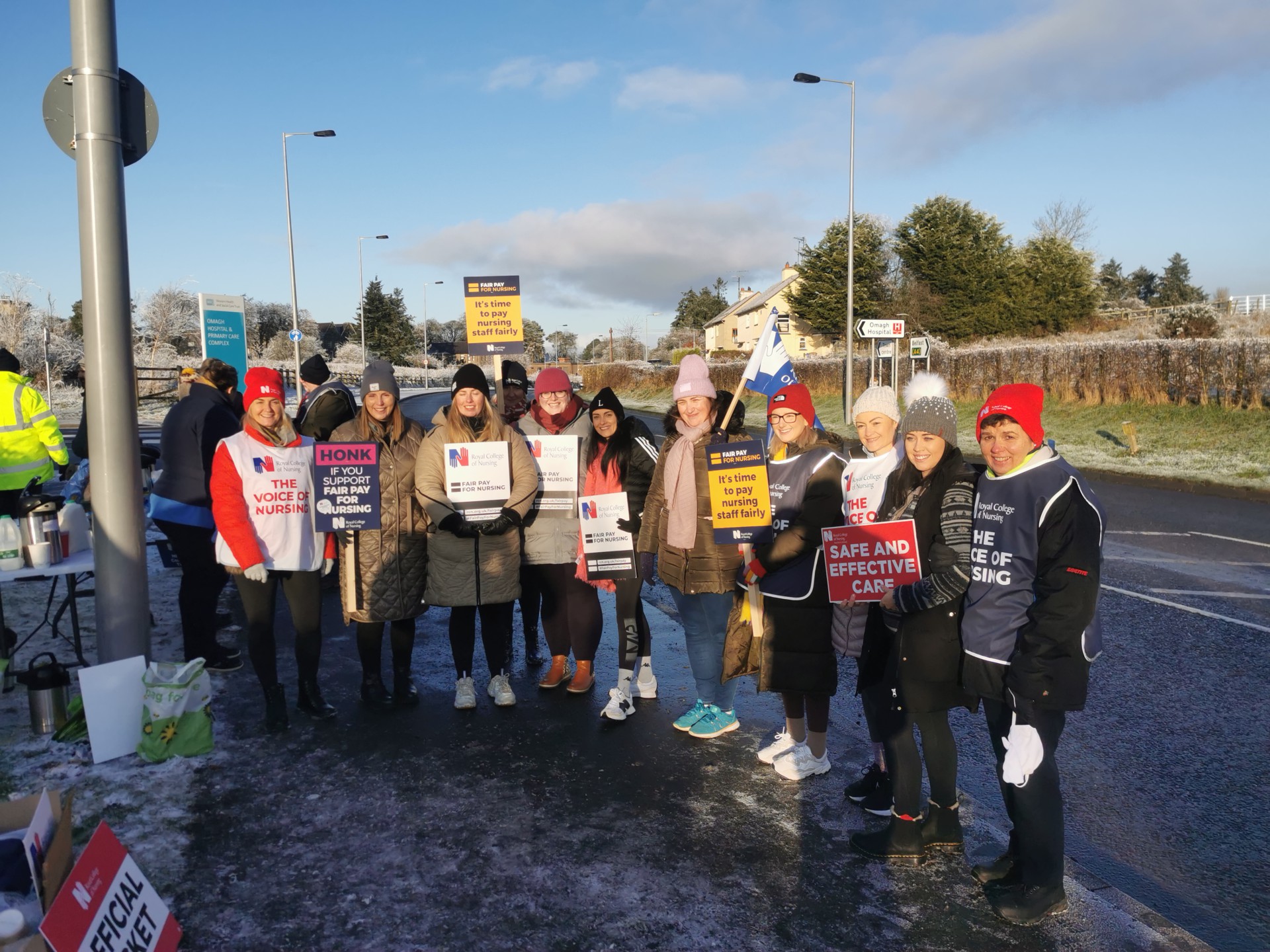 Nursing staff take to the picket line in Omagh