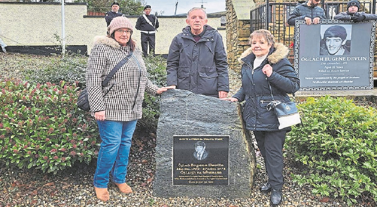 Memorial stone to Eugene Devlin unveiled