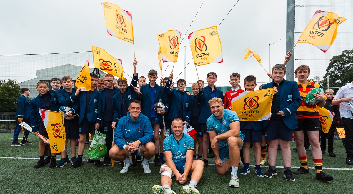 Ulster Rugby train in Strabane as part of local club’s centenary