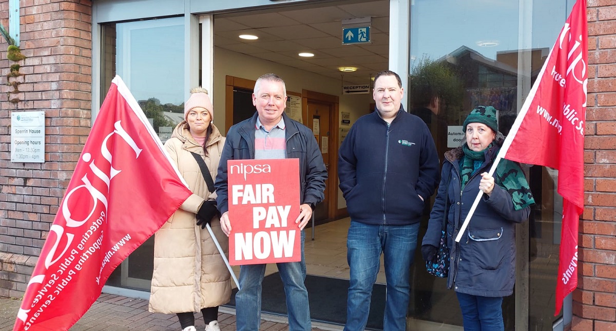 Civil service workers take to the picket lines across the North