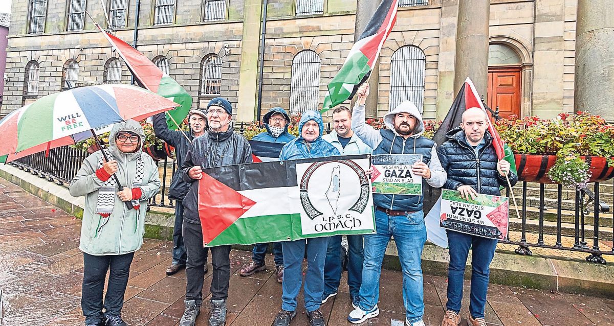 Tyrone protesters stand with Palestine