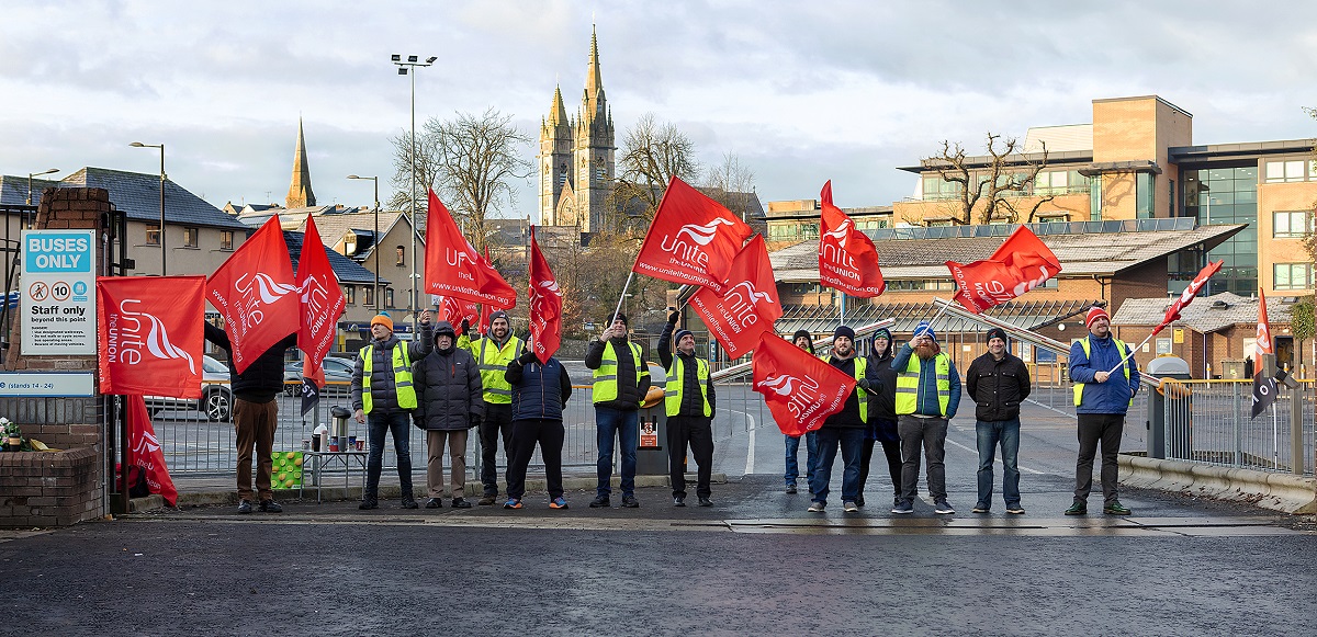 Transport workers strike across Tyrone