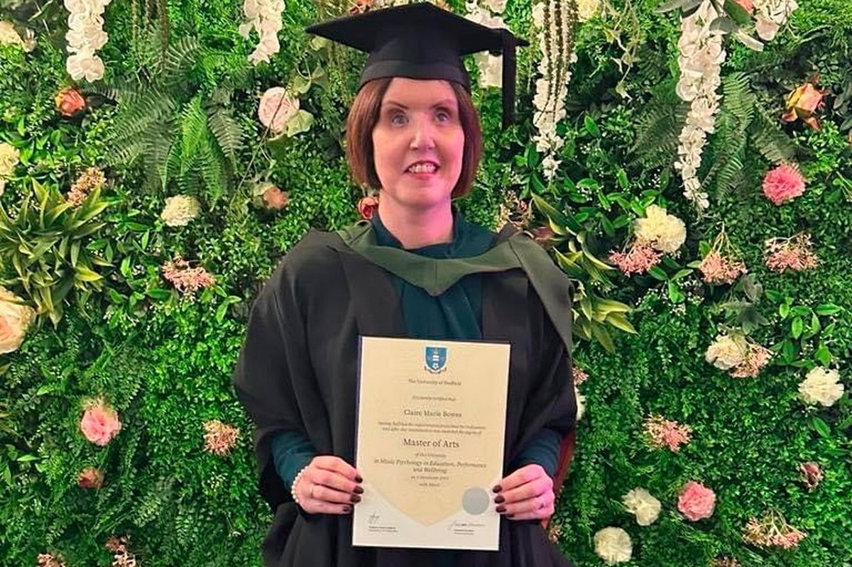 Inspirational Claire ‘proud’ to graduate with Masters degree