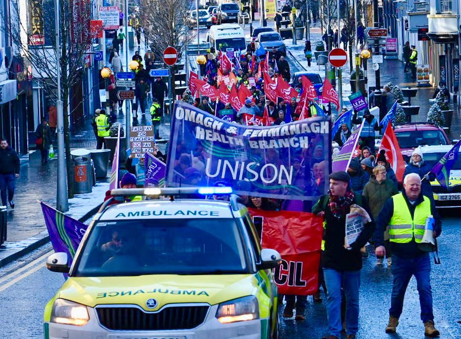 Hundreds join Tyrone picket lines in strike action