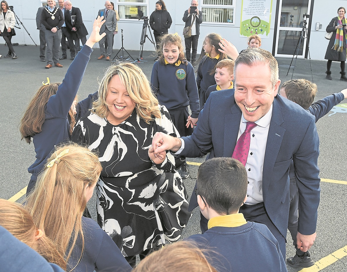 Dungannon Irish school welcomes DUP Minister