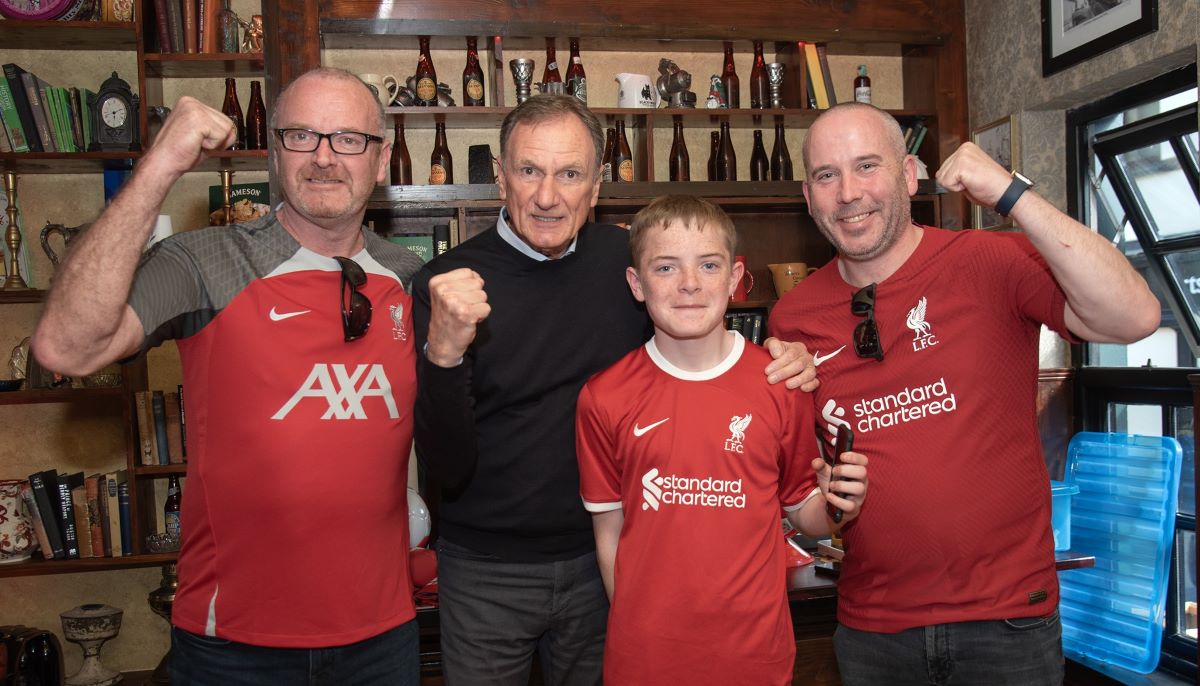 Merseyside legend joins local fans to watch Liverpool beat Fulham