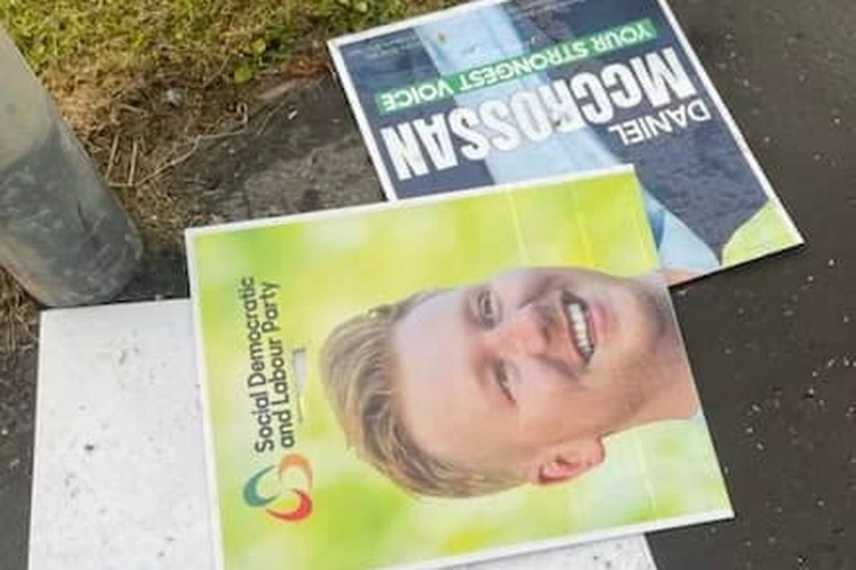 SDLP Westminster candidate’s posters removed and cut in half