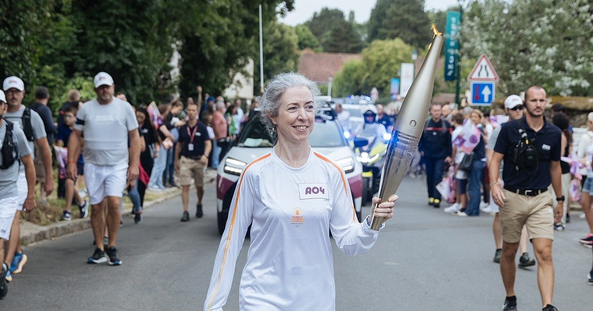 Mountfield woman carries Olympic flame through French village