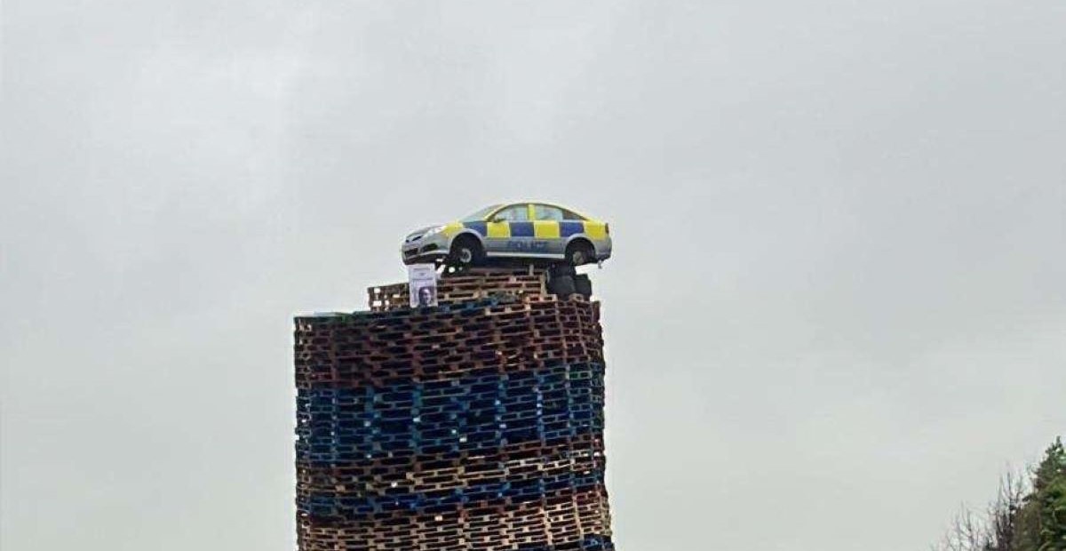 Police car on Tyrone bonfire described as ‘disgraceful’