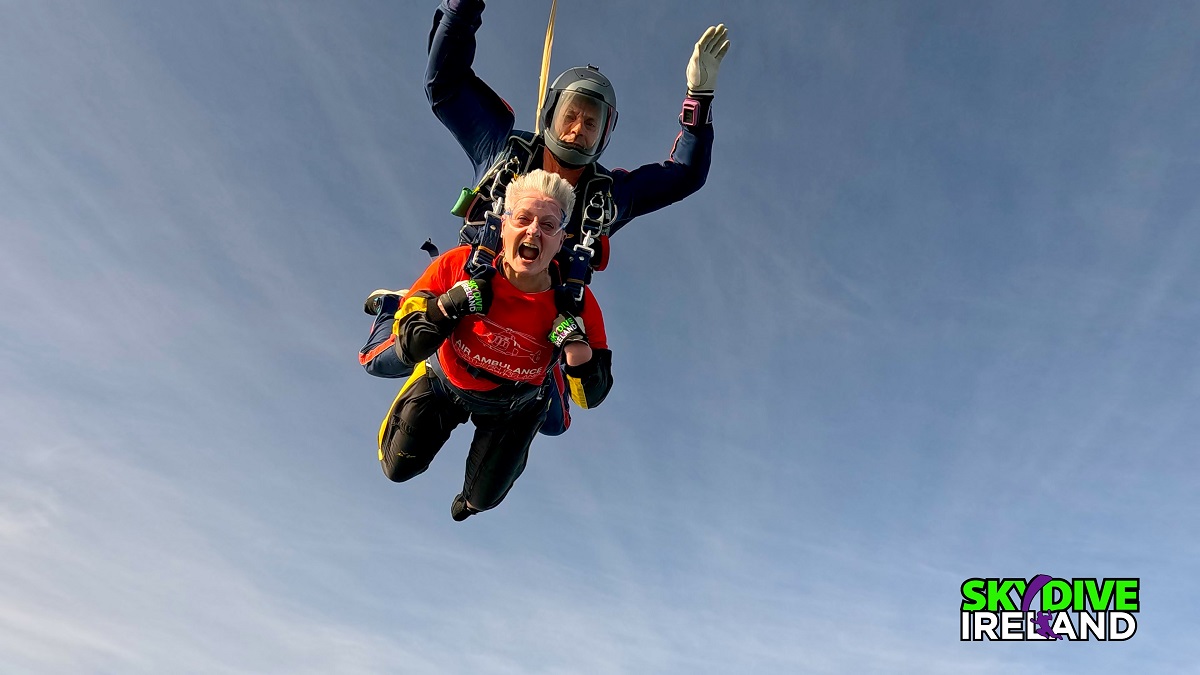 Denise swaps wheelchair for wings in the name of charity