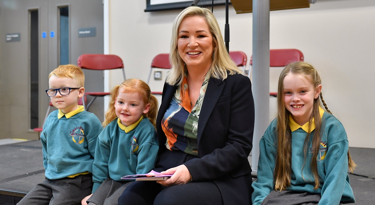 First Minister officially opens new Gaelscoil Uí Dhochartaigh