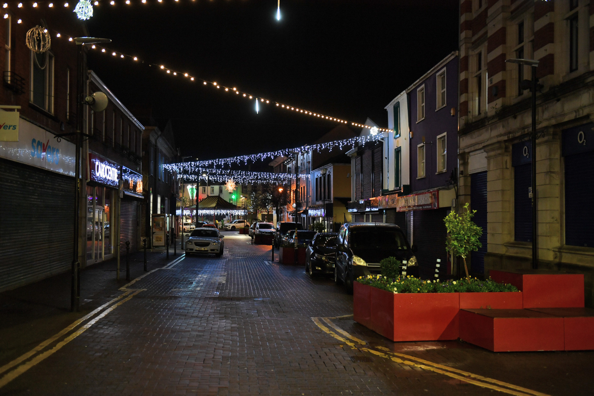 The busy street left in the dark during the run-up to Christmas