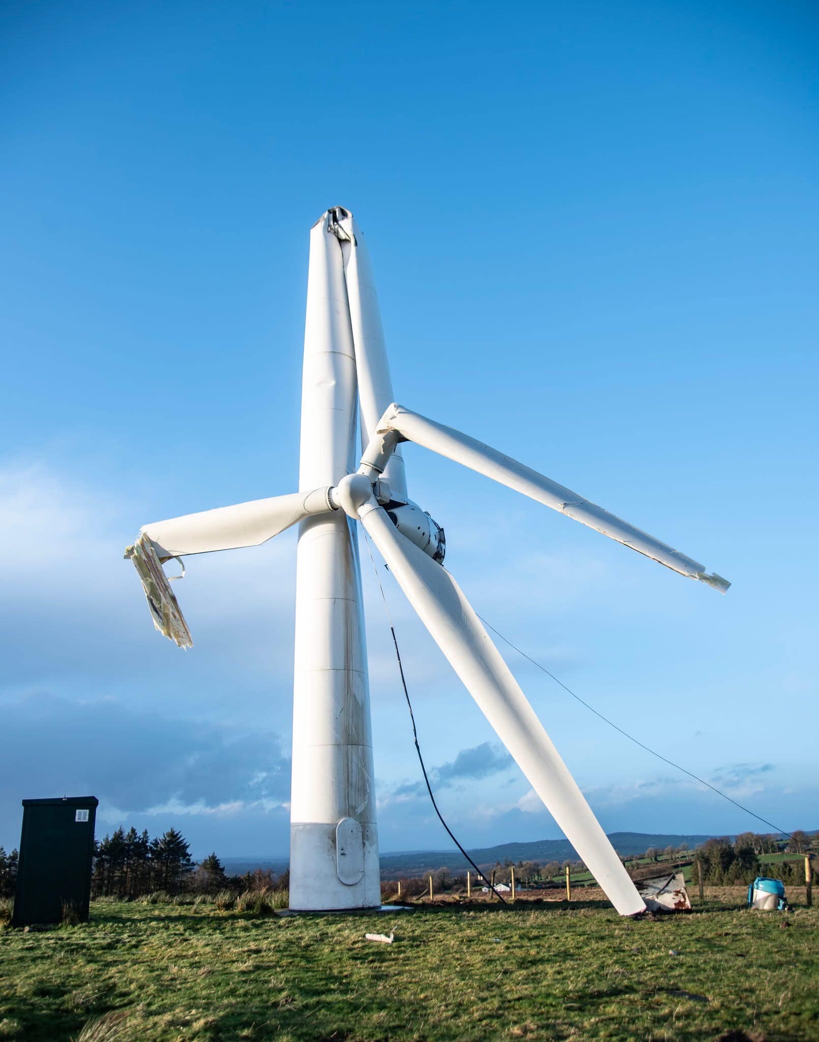 Watch: Drumquin windmill split in two by Storm Éowyn