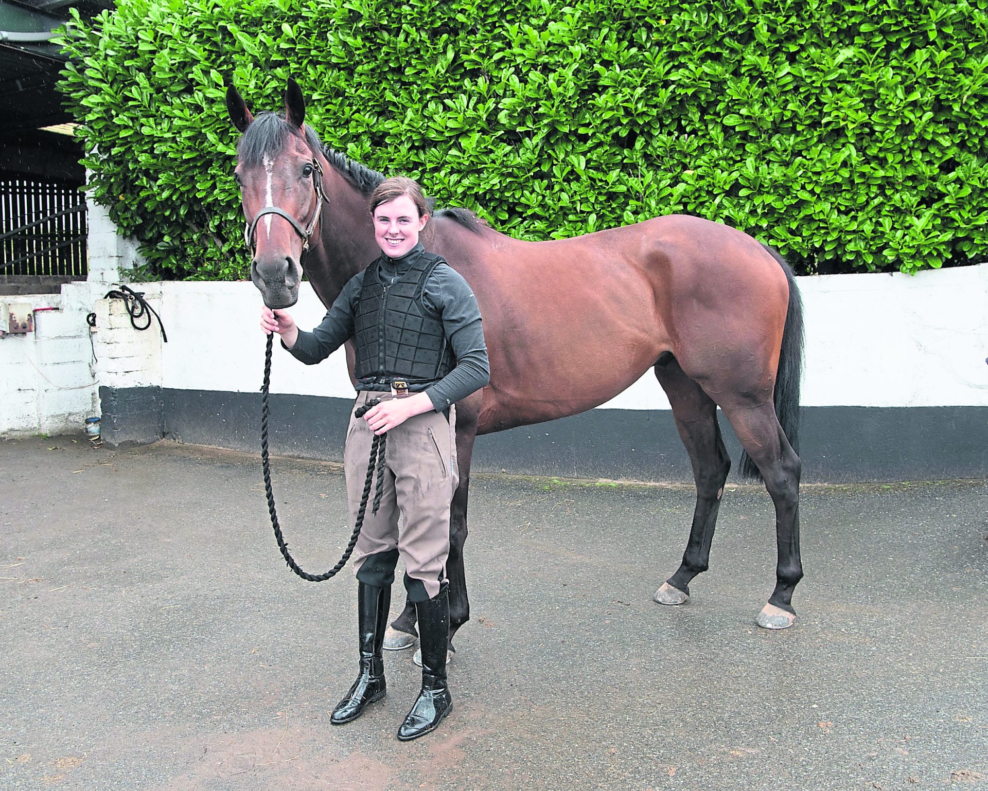 Anna enjoying her June in the saddle for top trainer and owner