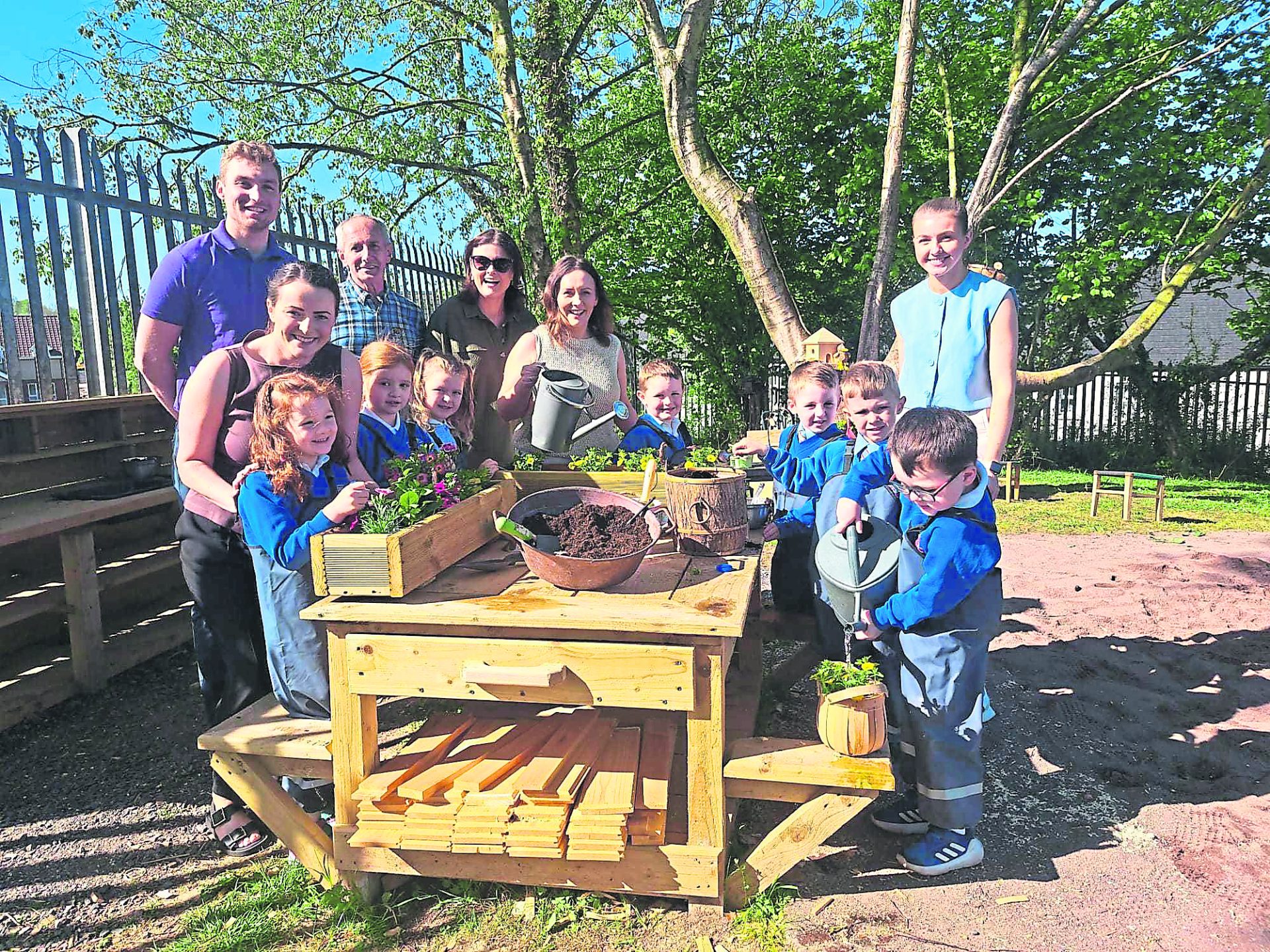 Volunteer Davy transforms outdoor space at Omagh school
