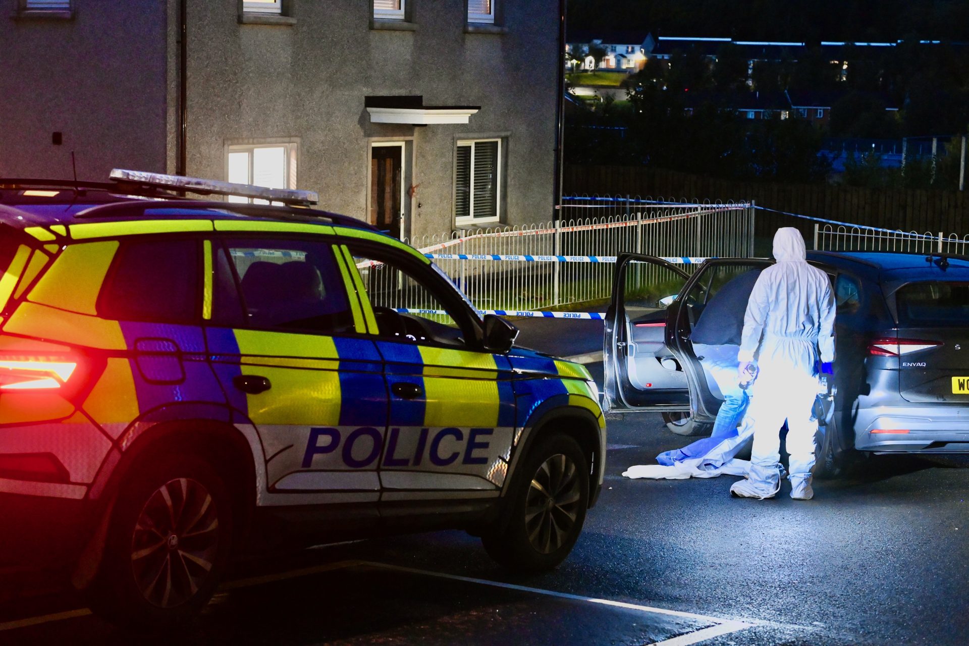 Police and forensics at scene of Dungannon altercation