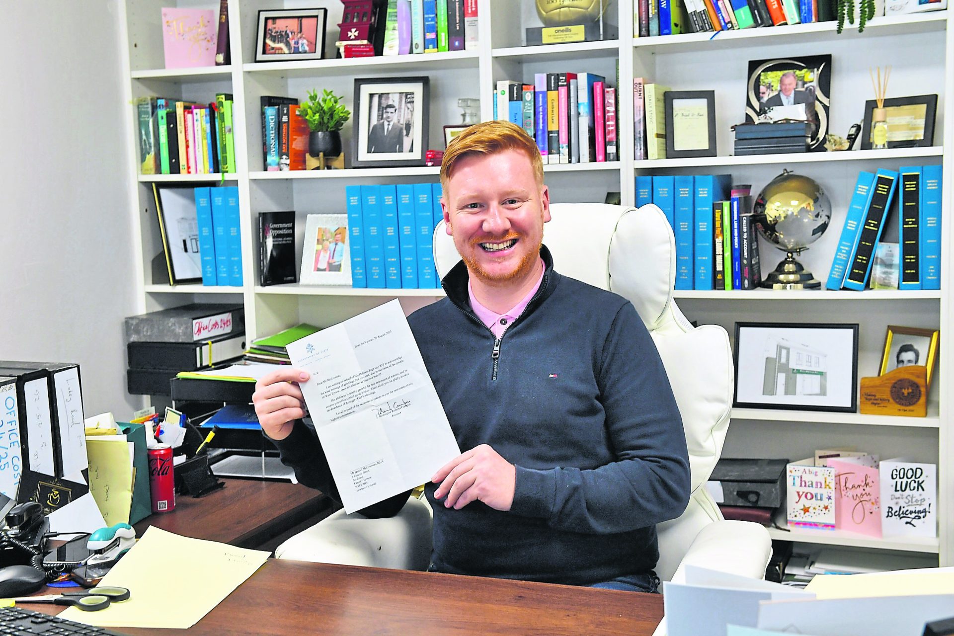 Tyrone MLA honoured to get a letter from the Vatican