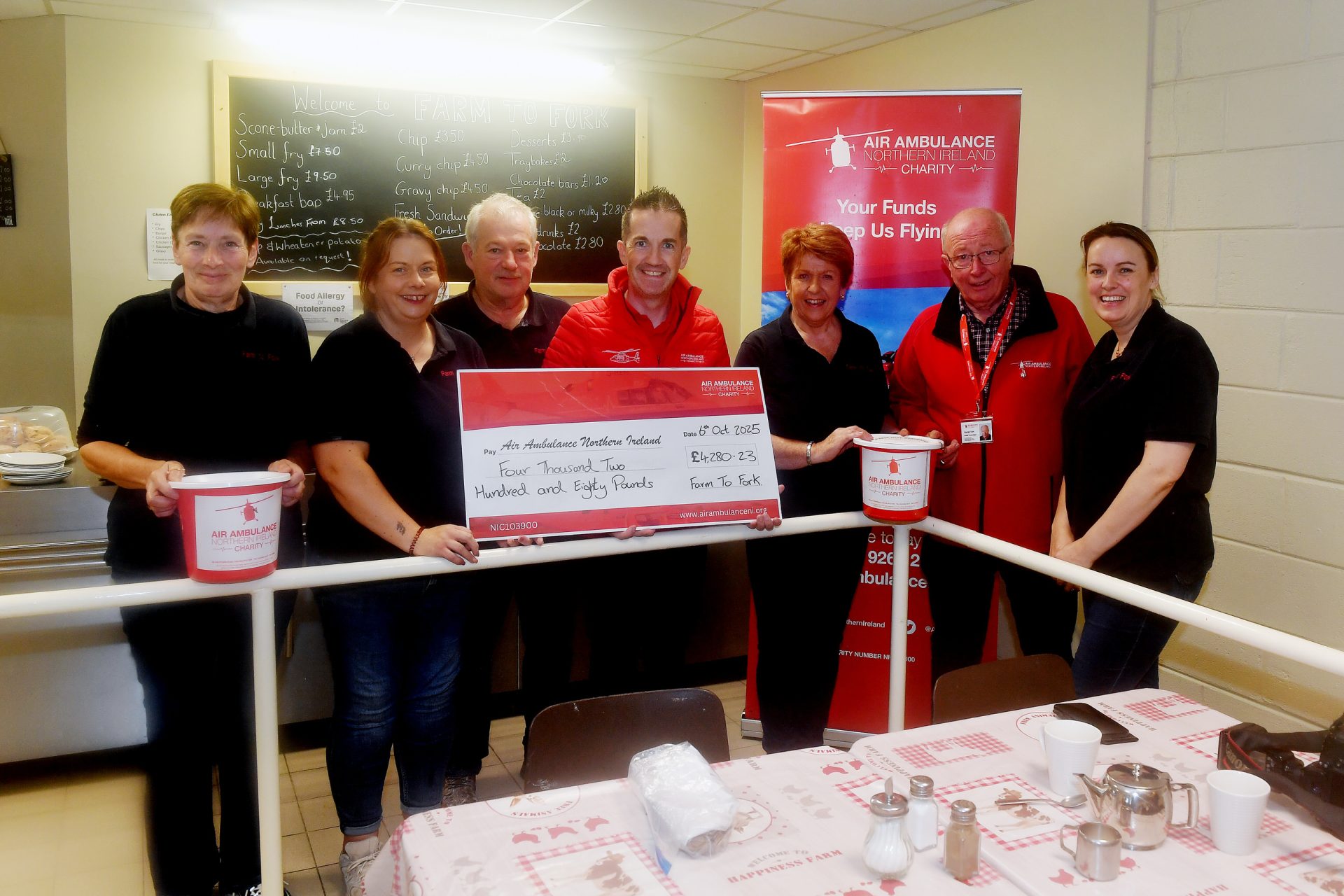 Staff at Omagh diner raise thousands for 999 charity