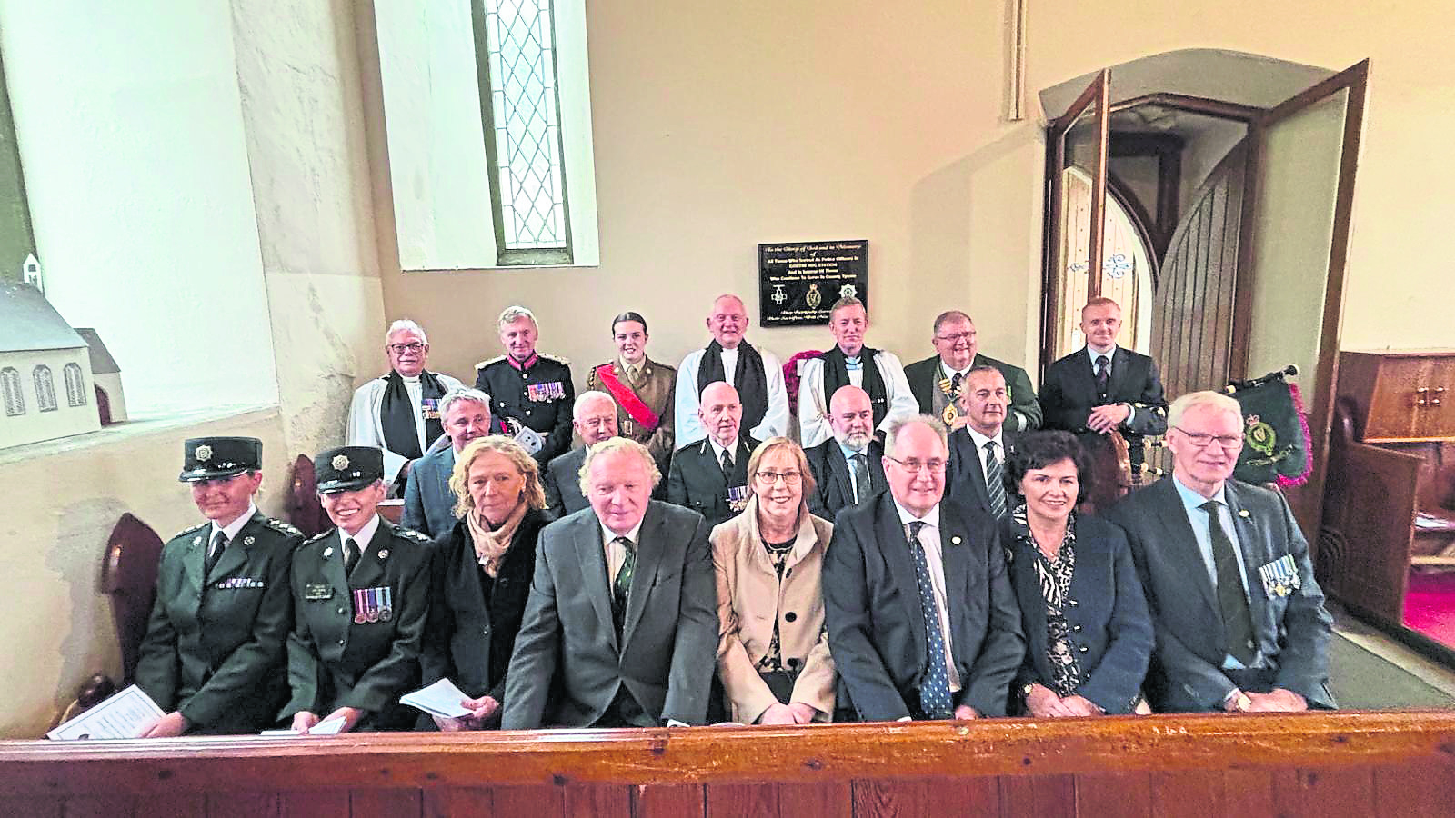 Plaque unveiled in Gortin in memory of police officers