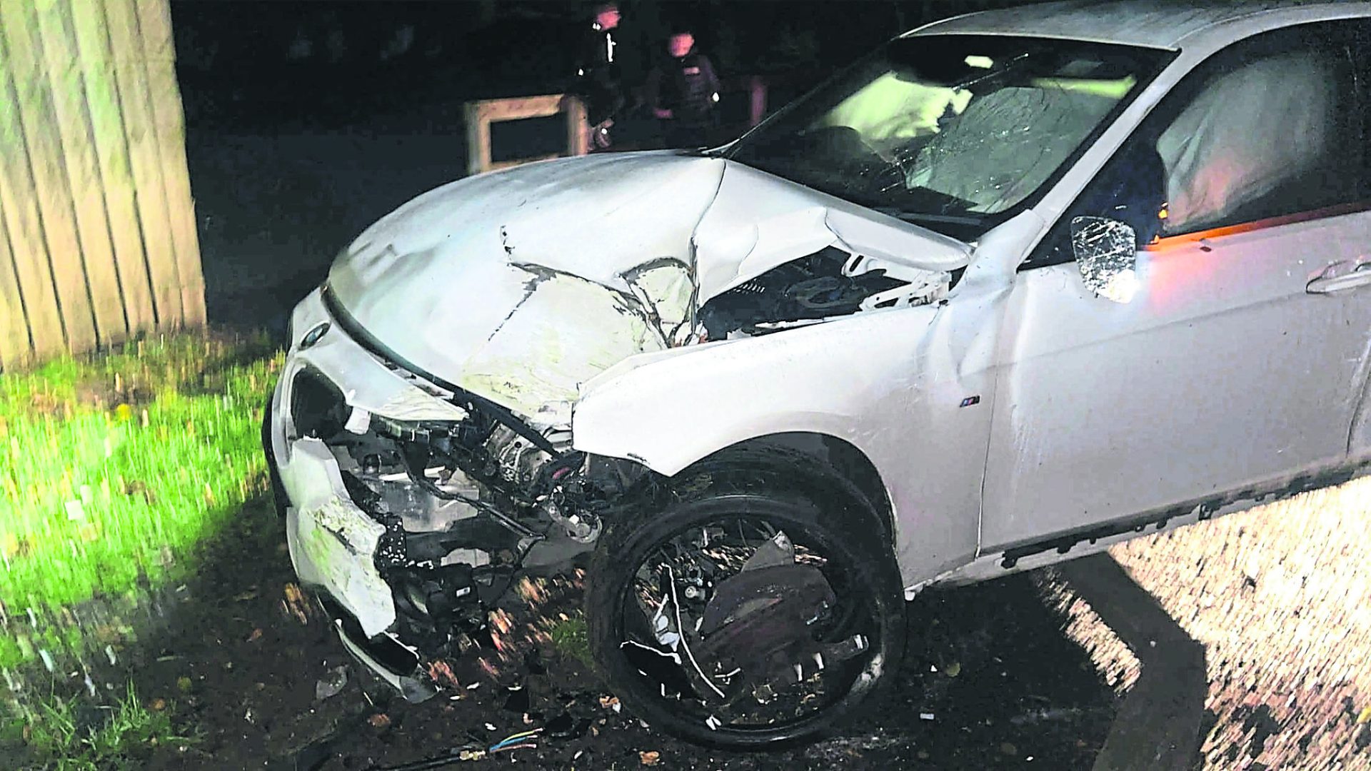 Suspected drink-driver crashes in area where children often play