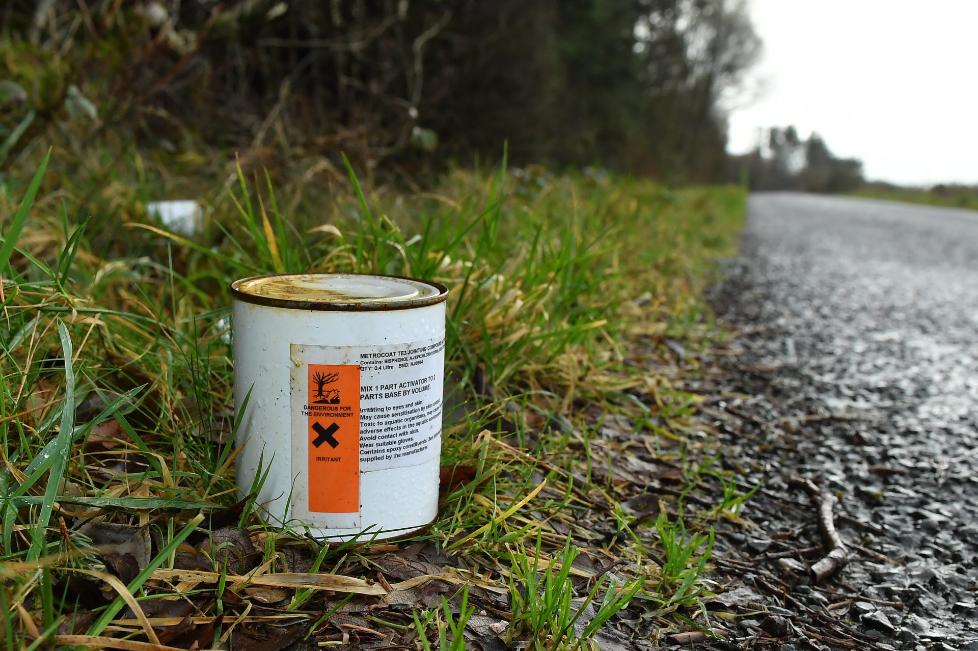 Hundreds of hazardous waste containers dumped near Omagh