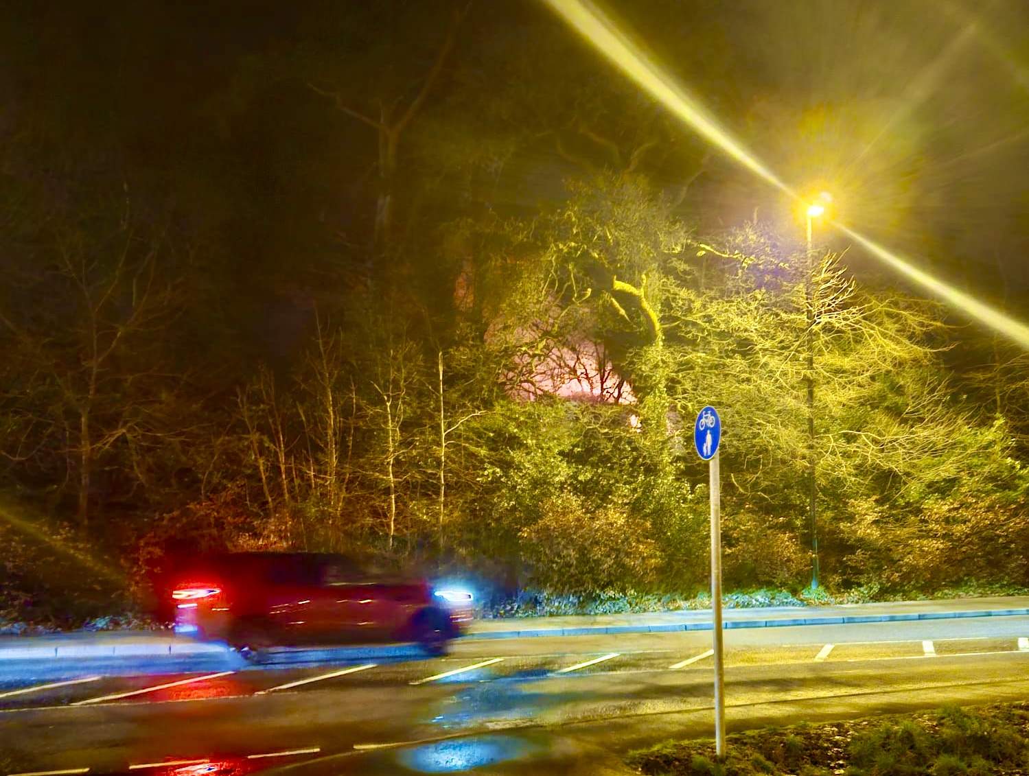 Road closed at Crevanagh due to burning house
