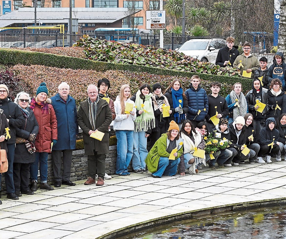 Emotional tribute from students at site of Omagh bomb memorial