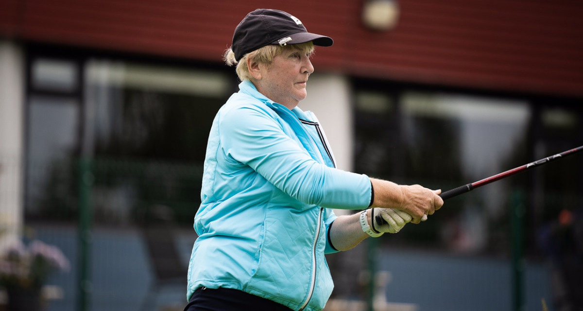 Monica McGettigan teeing off with a drive. KMG09
