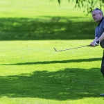 Paddy Mallon chips his ball from the fairway.JMG6