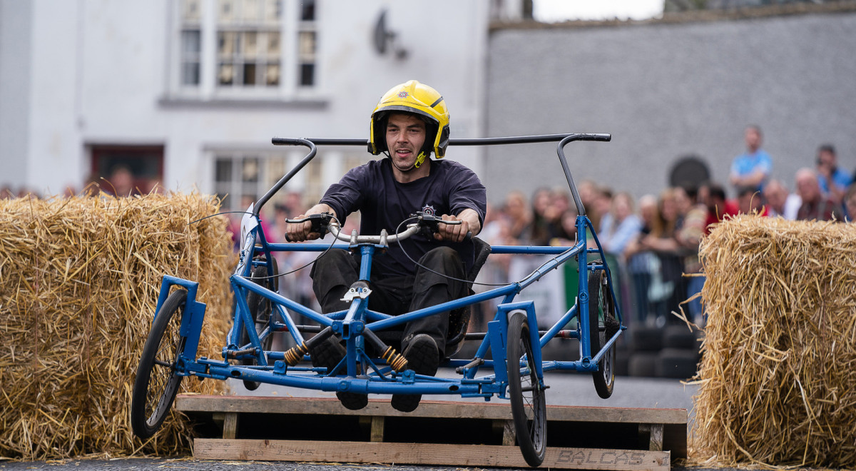 Stephen Baxter hits the ramp in Newtownstewart at the soapbox derby. KMG38