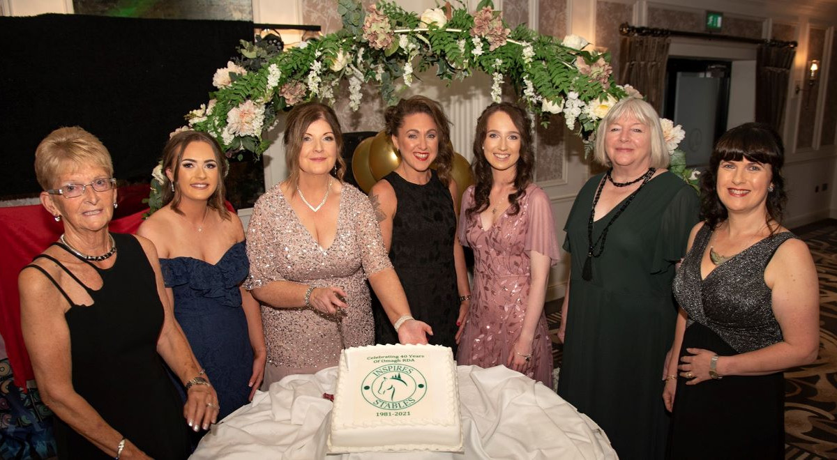 The 40 year anniversary cake was cut by Bovelle Hamilton (Trustee and Instructor), Rachel McBride (Trustee and Committee), Mary McGee (Group Organiser), Leona Carson (Trustee, Treasurer and Coach), Grace McSorley (Coach), Gwen Garrett (Trustee and Coach) and Mary McSorley (Trustee and Coach). JasMc1