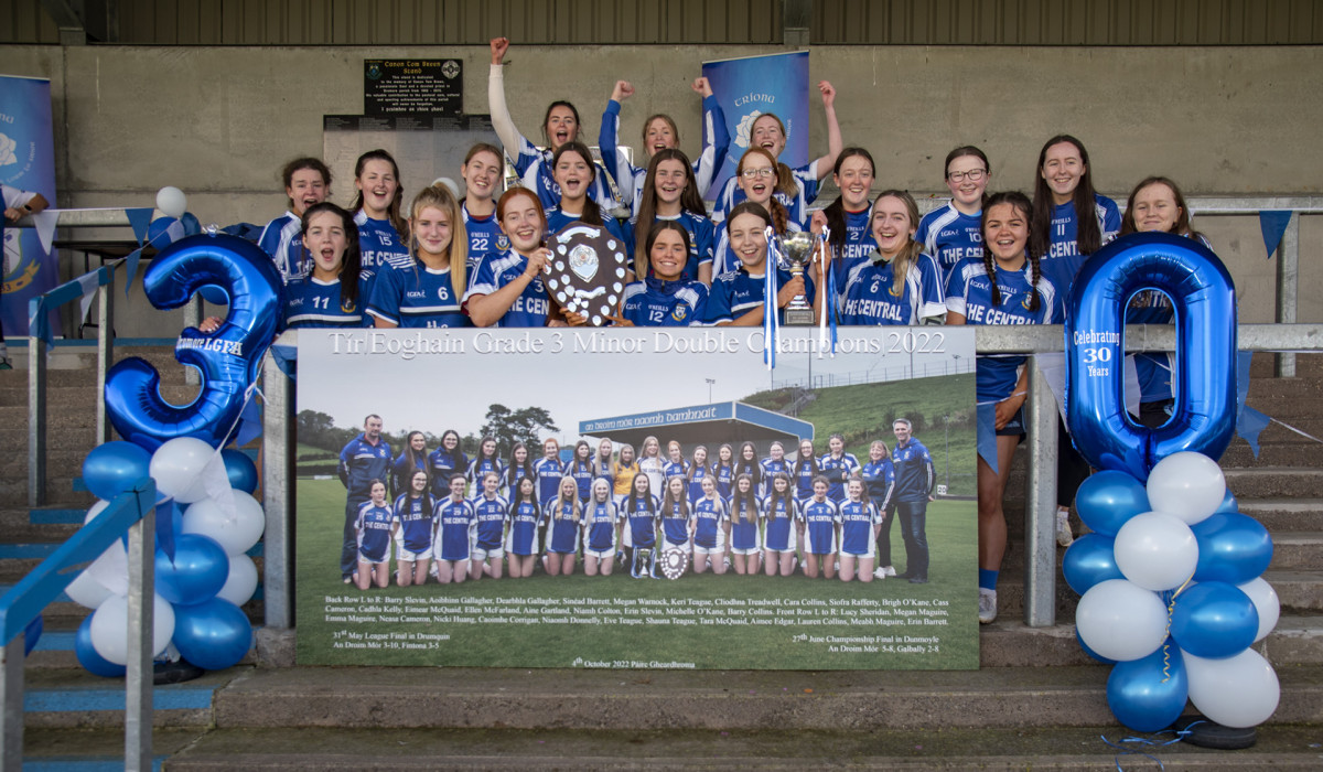 Dromore's Minor Ladies made sure the club had a season to remember as they secured the League and Cup double on their 30th year. JasMc6