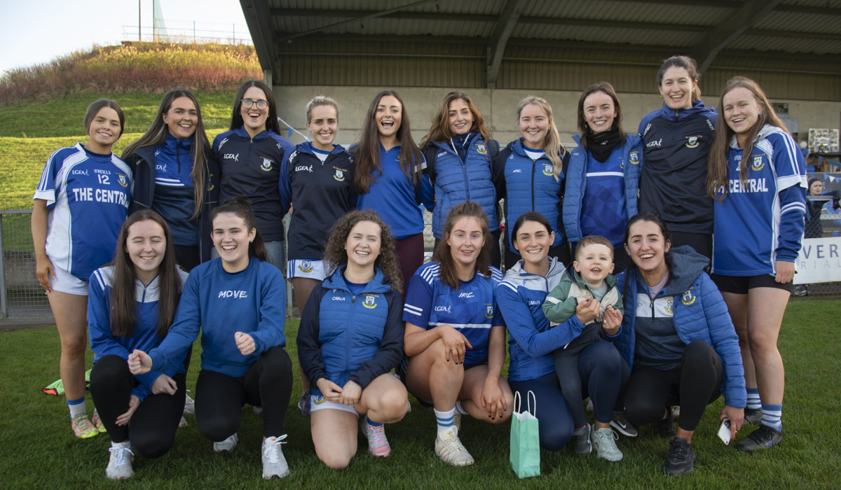 Many of the current Senior Ladies gather at the anniversary fun day in Gardrum Park. JasMc9