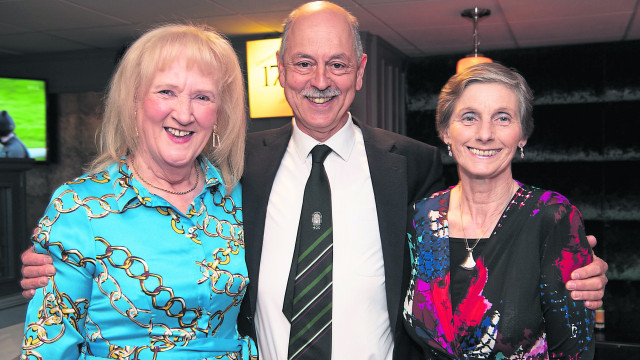 Pamela Simpson with Rosemary and Tony Irwin at the Dungannon Choral Society retirement party. IM-1