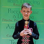 Fintan Grimes is thrilled with his trophy at the recent West Tyrone Feis.