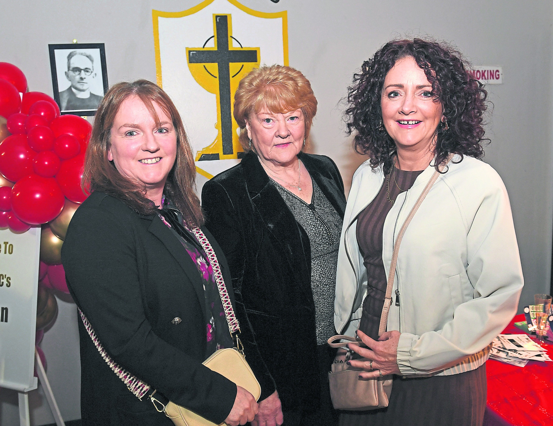 Paula Neill, Kathleen Daly, and Fiona Jones, at the fund raising Eglish fashion show. MC 52
